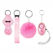 Load image into Gallery viewer, 4pcs Self Defense Ring Keychain For Women Alarm Tactical Pen
