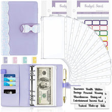 Load image into Gallery viewer, 26Pcs A6 Budget Binder Cash Envelopes for Money Saving Organizer with Zipper Pockets, Budget Sheets and Self-adhesive Labels

