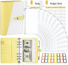 Load image into Gallery viewer, 26Pcs A6 Budget Binder Cash Envelopes for Money Saving Organizer with Zipper Pockets, Budget Sheets and Self-adhesive Labels
