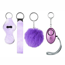 Load image into Gallery viewer, 4pcs Self Defense Ring Keychain For Women Alarm Tactical Pen
