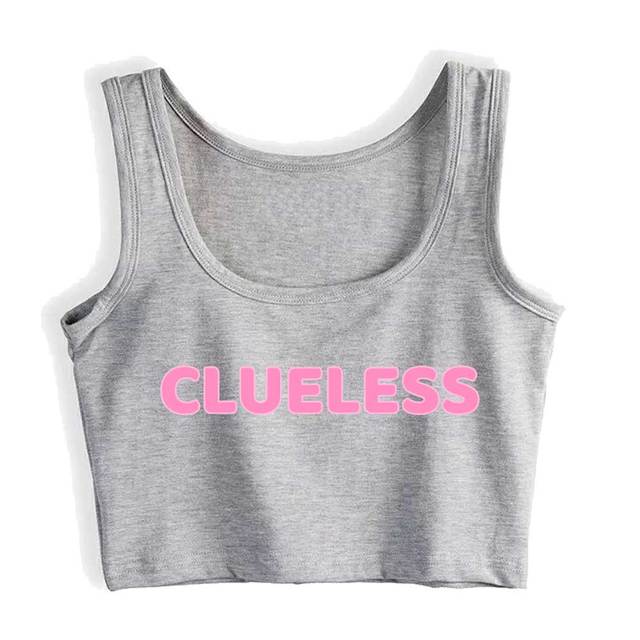 Crop Top Sport Clueless I Sexy White Print Tops Women