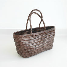 Load image into Gallery viewer, French Retro First Layer Cowhide Leather Woven Bag
