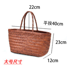 Load image into Gallery viewer, French Retro First Layer Cowhide Leather Woven Bag
